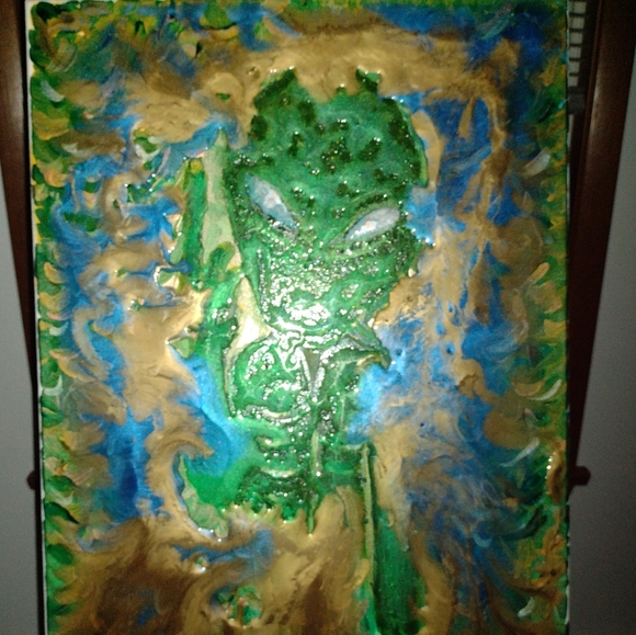 ALIEN CAMOUFLAGE CANVAS ART ORIGINAL SIGNED - Picture 7 of 9